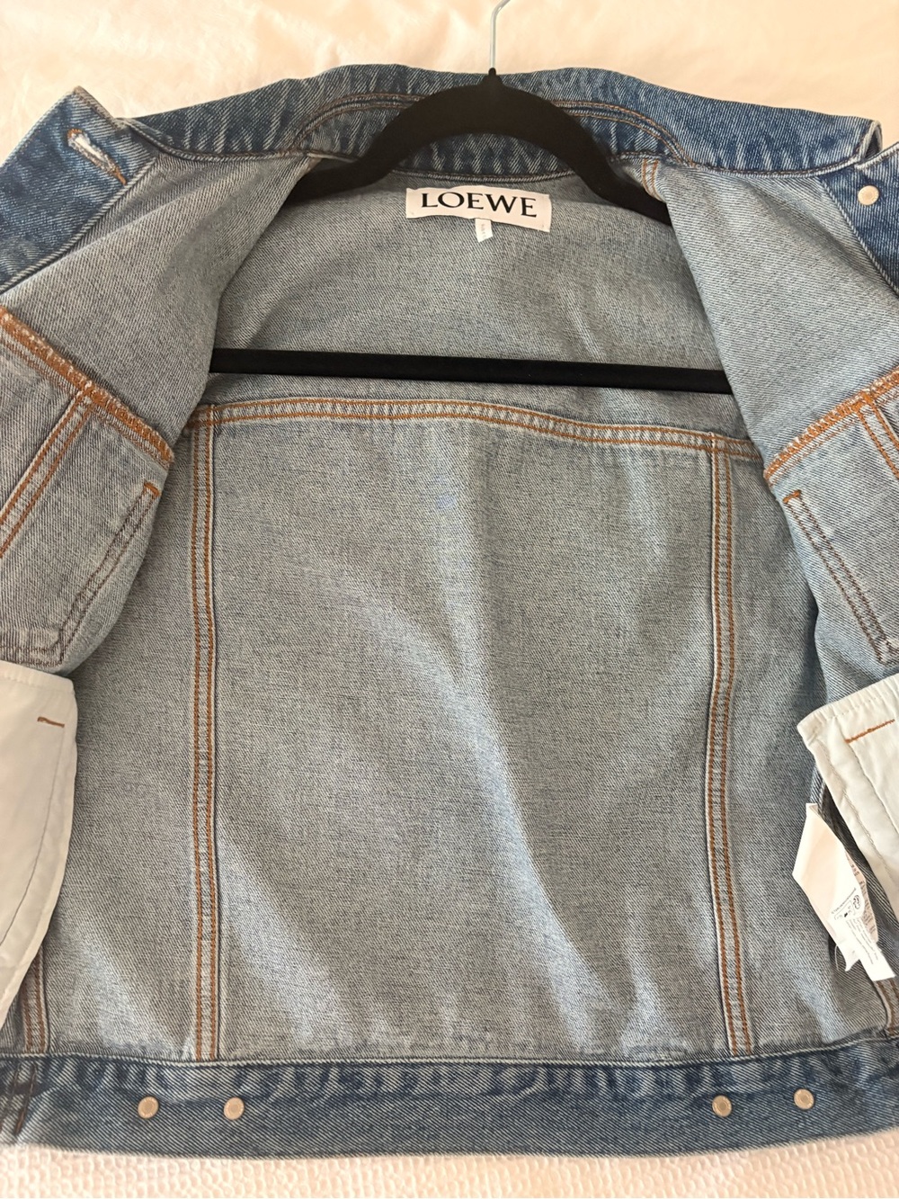 Loewe Light Blue Denim Jacket with White anagram - Picture 3 of 4